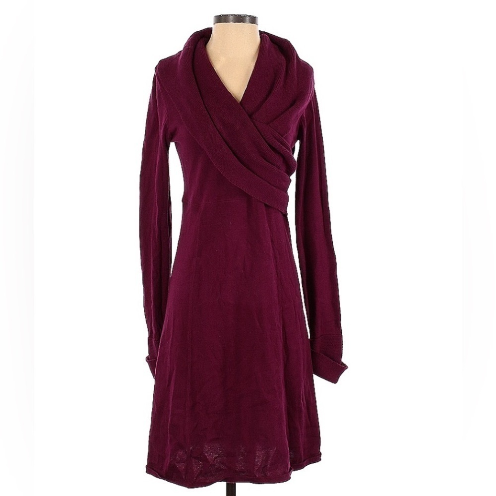Womens Dakini Athleisure Sweater Wrap Cowl Neck burgundy wine Dress size small